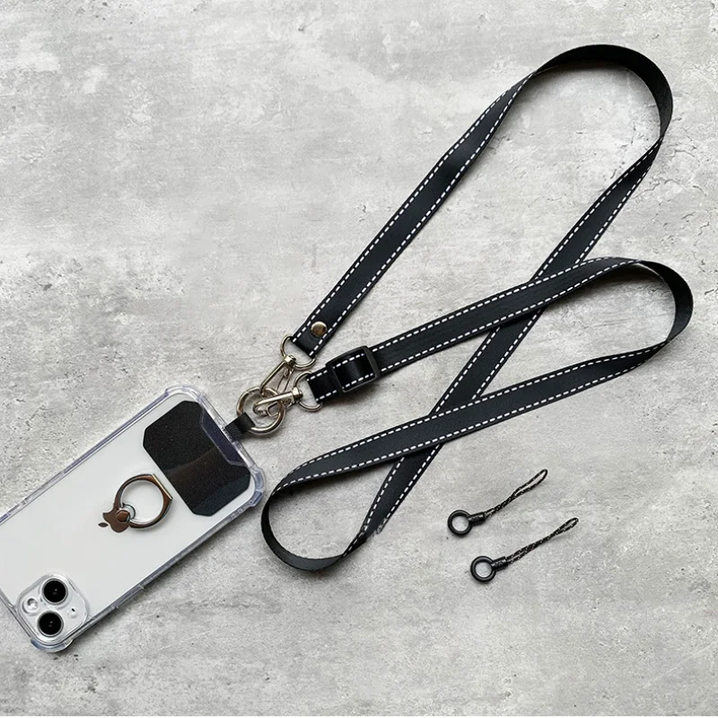 Crossbody Lanyard Neck Strap Case - สายคล้องคอแบบปรับได้สำหรับห้อยสายชาร์จมือถือได้แบบเรียบง่ายพร้อมปะเก็นแบบหนีบอเนกประสงค์ป้องกันการสูญหายสายชาร์จมือถือเคลื่อนที่