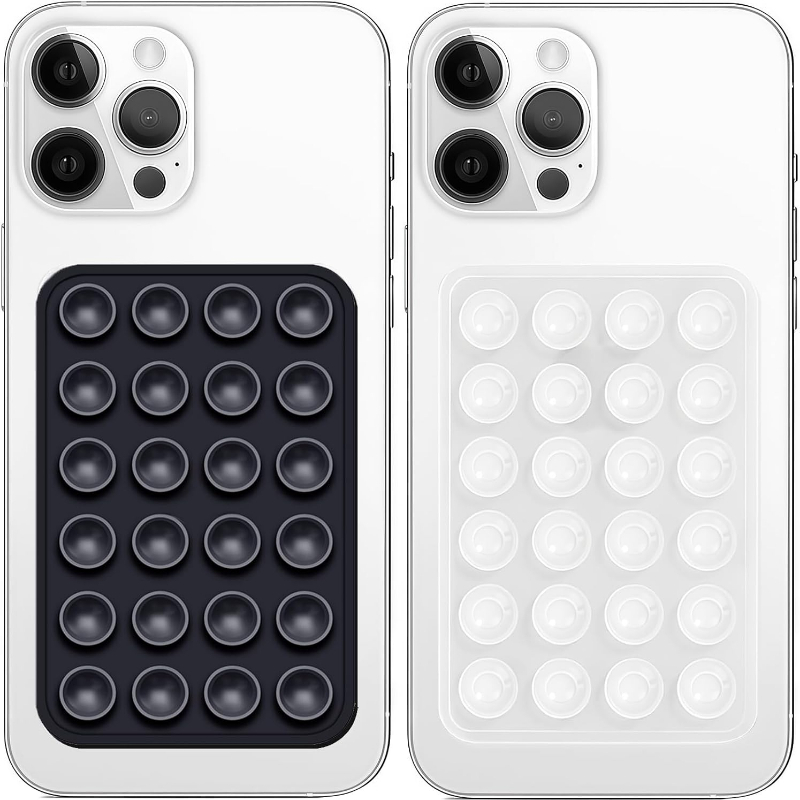 Phone Stands - แผ่นยึดโทรศัพท์ซิลิโคนแบบดูดติดผนังอเนกประสงค์ ฐานยึดแบบสี่เหลี่ยม กันลื่น ติดด้านเดียว แบบแปะหลังโทรศัพท์