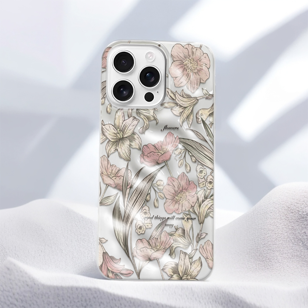 Vintage Floral Pattern Soft Case - เคสโทรศัพท์ TPU ลายดอกไม้สไตล์วินเทจ สวยงาม หรูหรา ทันสมัย