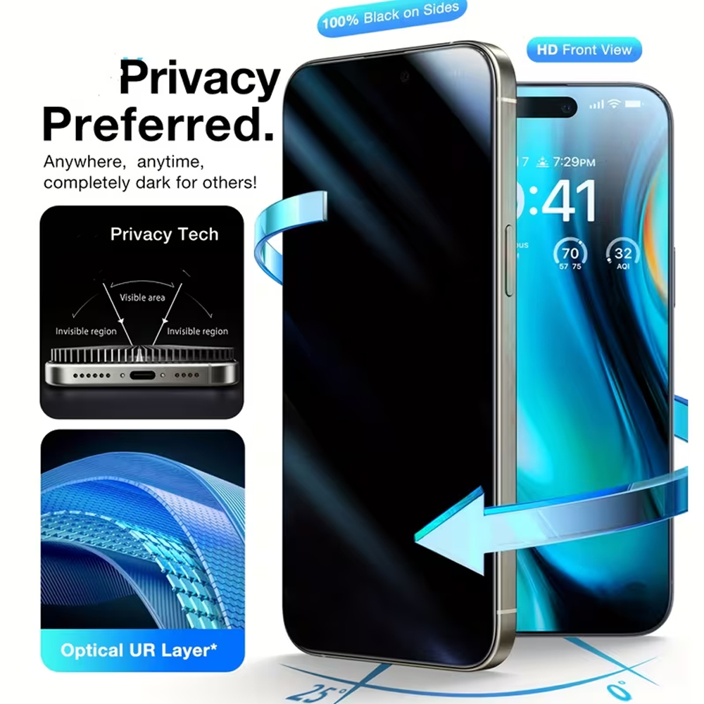 ฟิล์มกระจกกันรอยป้องกันการสอดแ - Anti Peek Privacy Tempered Glass บทวิจารณ์และราคา