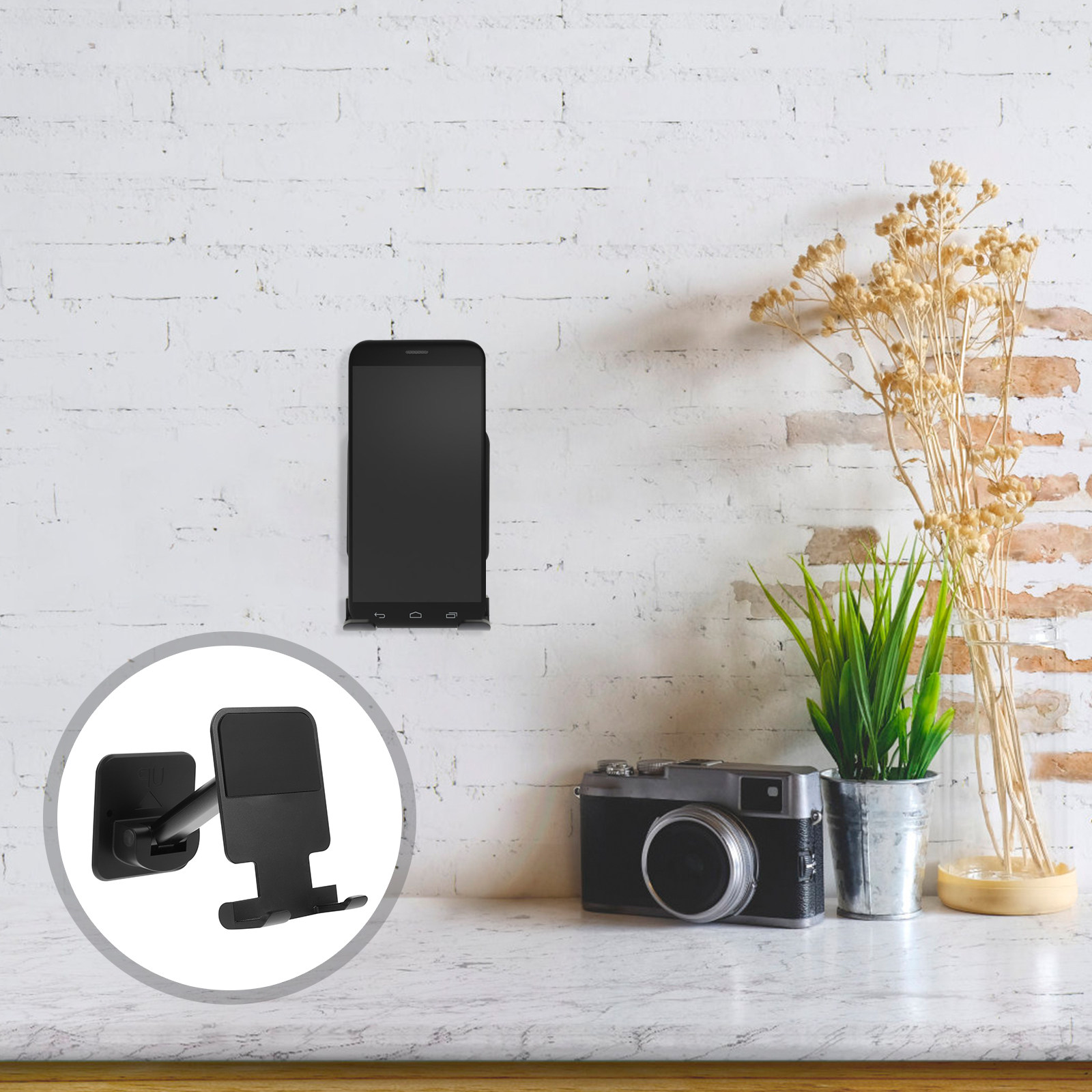ที่ยึดโทรศัพท์ติดผนังแบบมีกาว  - Phone Stands บทวิจารณ์และราคา