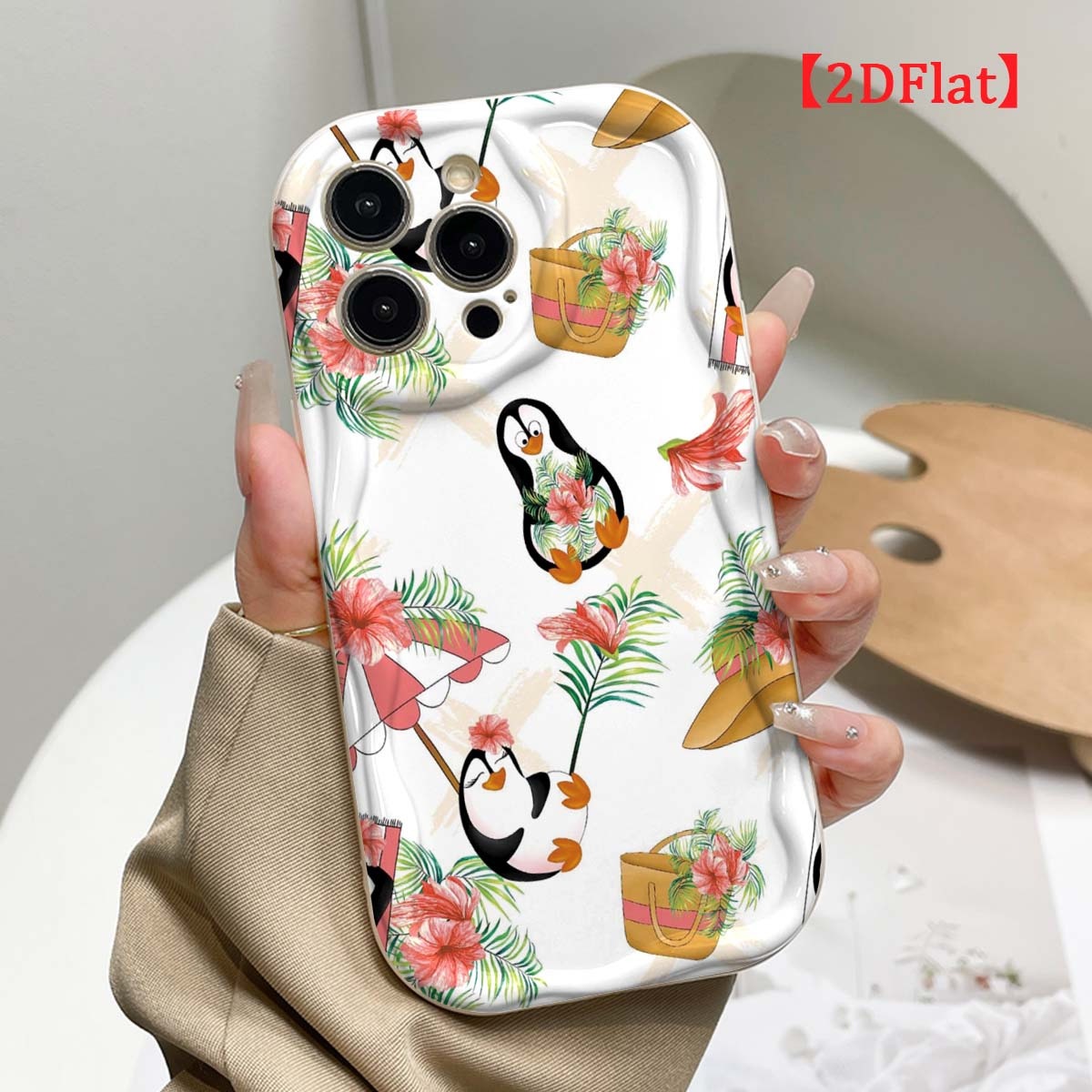 เคสโทรศัพท์ลายเพนกวินน่ารัก สำ - Cute Cartoon Wrist Strap Silicone Case บทวิจารณ์และราคา