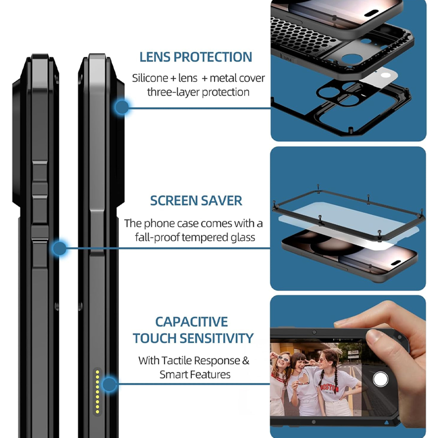 เคสโทรศัพท์โลหะเกราะหนาพิเศษ พ - Heavy Duty 360 Full Body Protective Case บทวิจารณ์และราคา